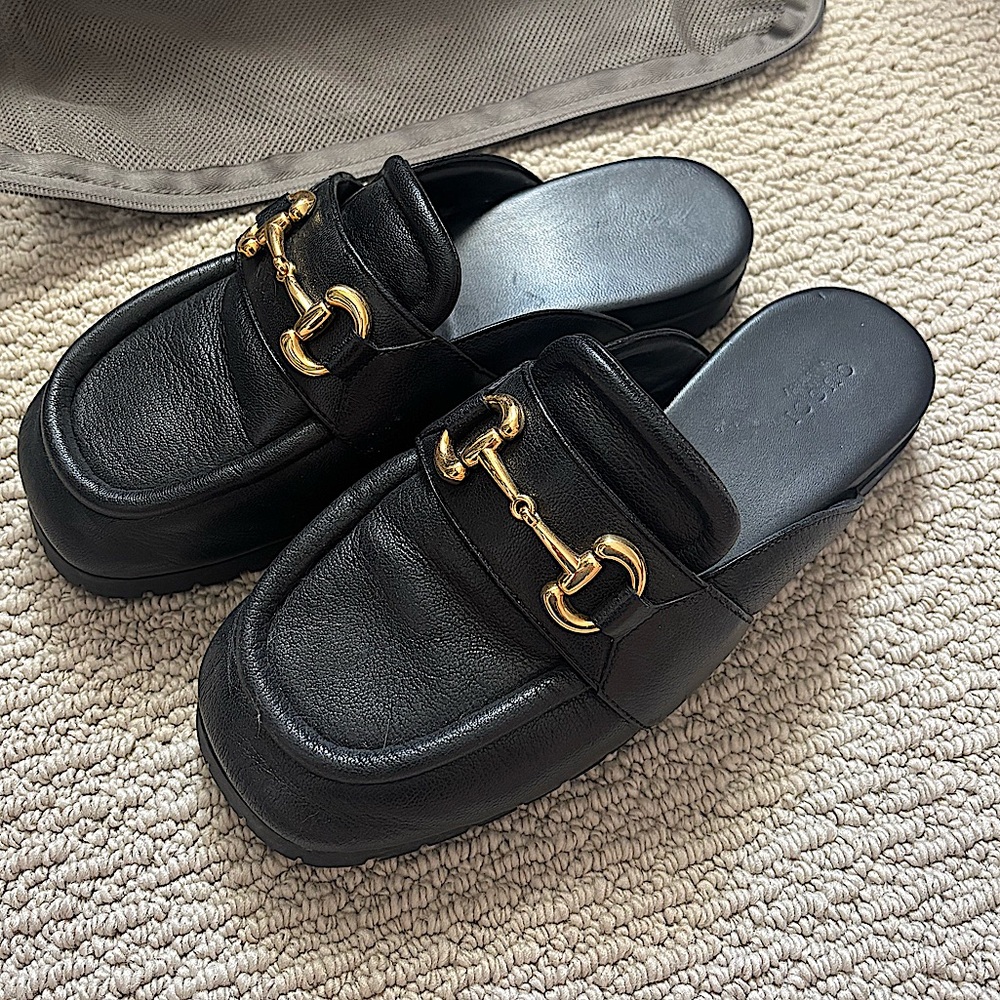 Gucci Horsebit Ariel Leather Mules